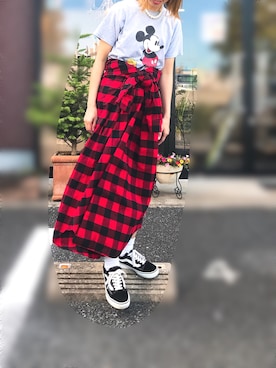 「ミッキーT」｜「アイテム（ワンピース/ドレス）」を使った、n@omiさん（レディース・160cm）の秋コーディネート