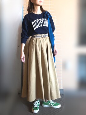 n@omiさんの「チノボリュームスカート」を使ったコーディネート