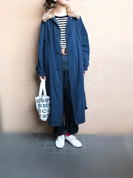 「ウエストイン」｜「アイテム（その他アウター）」を使った、n@omiさん（レディース・160cm）の冬コーディネート