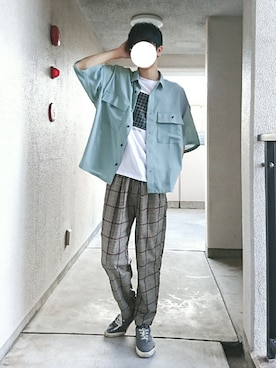 「Doublefocus（ダブルフォーカス）のアイテム（パンツ）」を使った、TOTOさん（メンズ・182cm）の秋コーディネート