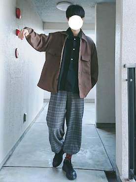 「レディース」｜「アイテム（セットアップ）」を使った、TOTOさん（メンズ・182cm）の秋コーディネート