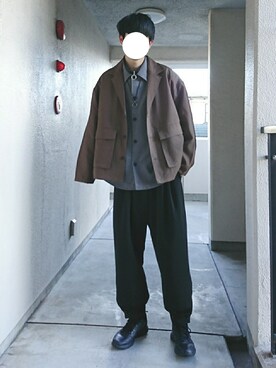 Gu ジーユー のセットアップを使った ワイドパンツ のメンズ人気ファッションコーディネート Wear