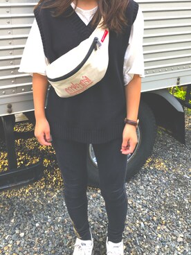 「earth（アース）のアイテム（パンツ）」を使った、みやびさん（レディース・154cm）の夏コーディネート