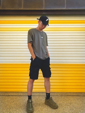 「PALACE（パレス）のアイテム（キャップ）」を使った、huan0さん（メンズ・180cm）の秋コーディネート