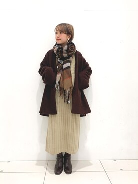 「秋のカフェオレコーデ」｜「アイテム（ノーカラージャケット）」を使った、mizurisaさん（レディース・153cm）の秋コーディネート