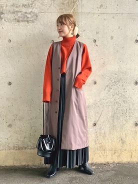 「ブーツスタイル」｜「アイテム（その他シューズ）」を使った、mizurisaさん（レディース・153cm）の秋コーディネート