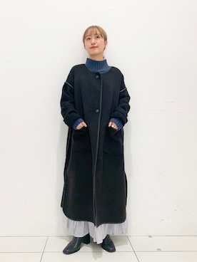 「パイピングコート」｜「アイテム（その他シューズ）」を使った、mizurisaさん（レディース・153cm）の冬コーディネート