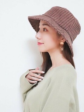 「14+（イチヨンプラス）のアイテム（ハット）」を使った、十四 鳩子さん（レディース・160cm）の秋コーディネート