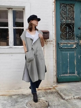 「14+（イチヨンプラス）のアイテム（キャスケット）」を使った、十四 鳩子さん（レディース・160cm）の秋コーディネート