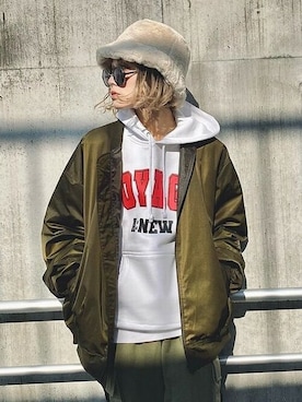 「14+（イチヨンプラス）のアイテム」を使った、十四 鳩子さん（レディース・160cm）の冬コーディネート