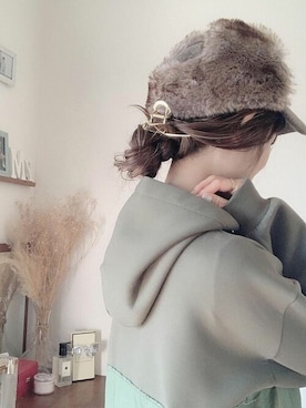 「14+（イチヨンプラス）のアイテム」を使った、十四 鳩子さん（レディース・160cm）の冬コーディネート