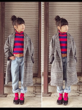 「アイテム（その他トップス）」を使った、cheerさん（キッズ・130cm）の冬コーディネート