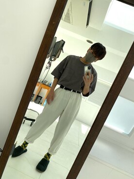 「H&M（エイチ・アンド・エム）のアイテム（ソックス/靴下）」を使った、KATSUKIさん（メンズ・168cm）の夏コーディネート
