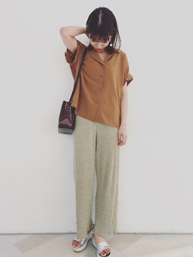 「リブニットパンツ」｜nakata さん（レディース・163cm）の夏コーディネート