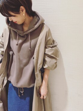 「スウェットパーカー」｜「アイテム（その他アウター）」を使った、nakata さん（レディース・163cm）の冬コーディネート