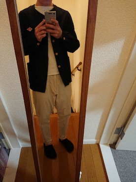 「DANTON（ダントン）のアイテム（デニムジャケット）」を使った、sahriさん（メンズ・170cm）の秋コーディネート