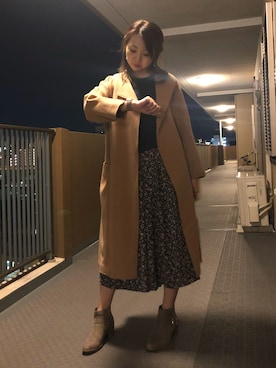 「Mila Owen（ミラオーウェン）のアイテム（ステンカラーコート）」を使った、Azyuさん（レディース・158cm）の秋コーディネート