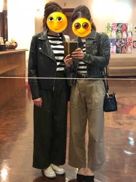 「TOMMY HILFIGER（トミーヒルフィガー）のJS CLASSIC DENIM JKT/MED WASH DM（デニムジャケット、ブルー系）」を使った、Sakuraさん（レディース・153cm）の夏コーディネート