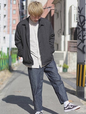 「CANTON（キャントン）のアイテム」を使った、あつさん（メンズ・176cm）の冬コーディネート