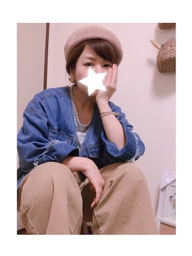 「w closet（ダブルクローゼット）のデニムVネックGジャン （デニムジャケット）」を使った、hugmayuさん（レディース・152cm）の春コーディネート