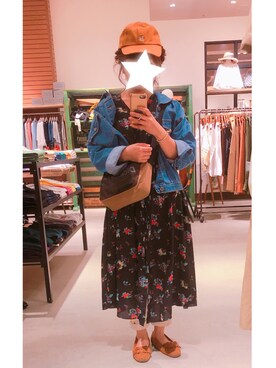 「ミックスコーデ」｜「アイテム（キャップ）」を使った、hugmayuさん（レディース・152cm）の春コーディネート