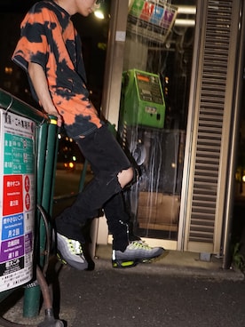 「アイテム（スニーカー、イエロー系）」を使った、 ENER さん（メンズ・172cm）の夏コーディネート