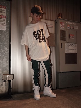 「ENER（イーエヌイーアール）のアイテム」を使った、 ENER さん（メンズ・168cm）の夏コーディネート