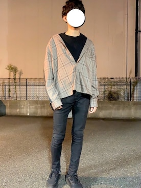 「リドム」｜「アイテム（スウェット）」を使った、れいたさん（メンズ・167cm）の秋コーディネート