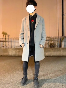 「リドム」｜「アイテム（スウェット）」を使った、れいたさん（メンズ・167cm）の秋コーディネート