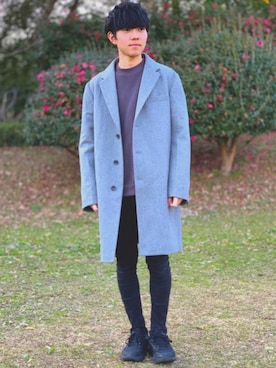 「SENSE OF PLACE by URBAN RESEAR」｜「アイテム（スウェット）」を使った、れいたさん（メンズ・167cm）の冬コーディネート