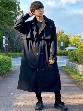 「KUUUPY」｜「アイテム（トレンチコート）」を使った、れいたさん（メンズ・167cm）の春コーディネート