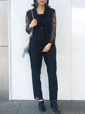 「アイテム（イヤリング）」を使った、Rinoさん（レディース・168cm・20代）の春コーディネート