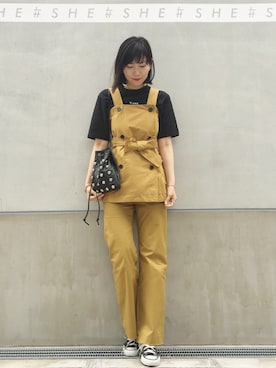 「CLANE（クラネ）のアイテム（その他トップス）」を使った、Rinoさん（レディース・168cm）の春コーディネート