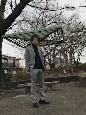 「アイテム（スーツパンツ、その他）」を使った、HARUKIさん（メンズ・169cm）の冬コーディネート