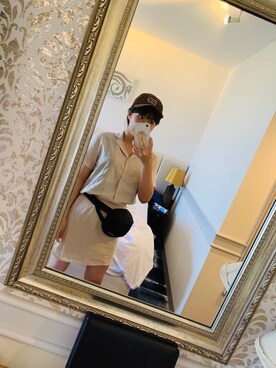 「GOGOSING（ゴゴシング）のアイテム（オールインワン・サロペット）」を使った、moe さん（レディース・163cm）の夏コーディネート