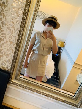 「GOGOSING（ゴゴシング）のアイテム（オールインワン・サロペット）」を使った、moe さん（レディース・163cm）の夏コーディネート