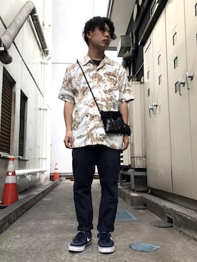 「AVIREX（アヴィレックス）のアイテム（バッグ）」を使った、Syunさん（メンズ・165cm）の夏コーディネート