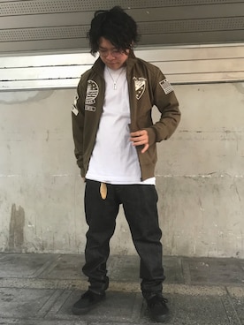 「オリーブ」｜「アイテム（財布/小物）」を使った、Syunさん（メンズ・165cm）の夏コーディネート