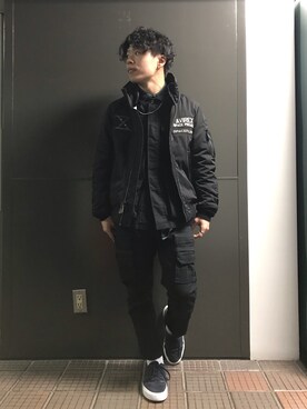 「ストリート服が好き」｜「アイテム（MA-1）」を使った、Syunさん（メンズ・165cm）の秋コーディネート