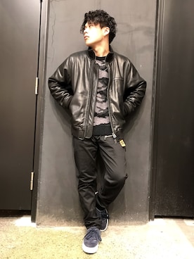 「シンプルおしゃれが好き」｜「アイテム（ミリタリージャケット）」を使った、Syunさん（メンズ・165cm）の秋コーディネート