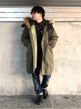 「ミリタリーコート」｜Syunさん（メンズ・165cm）の秋コーディネート