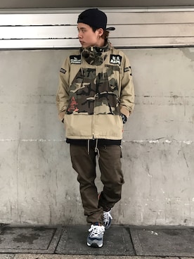 「AVIREX（アヴィレックス）のアイテム（ブルゾン）」を使った、Syunさん（メンズ・165cm）の夏コーディネート