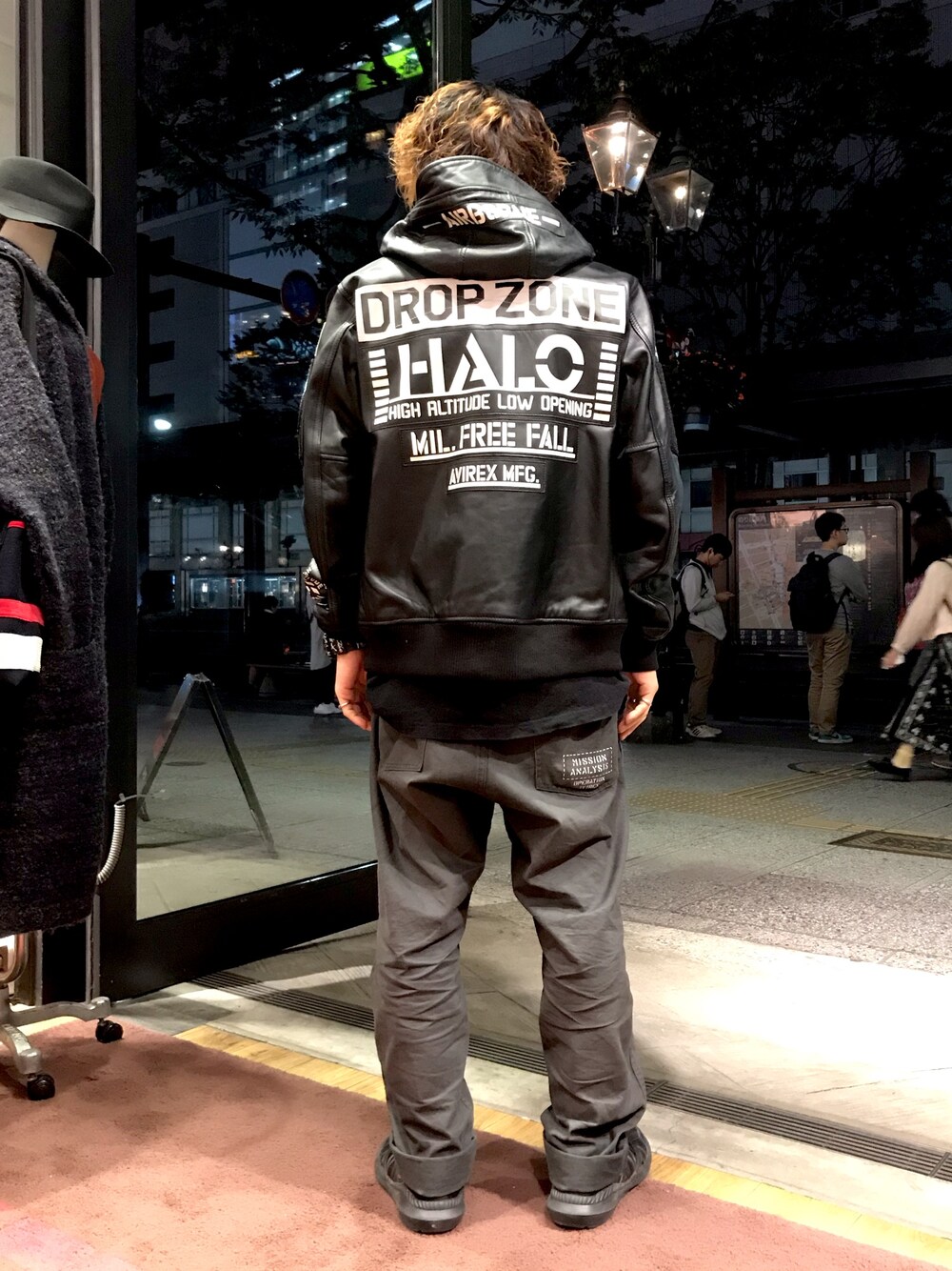 レザー フーディー ハロ/LEATHER HOODIE HALO【Avirex Military Camp
