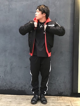 「ラフスタイル」｜「アイテム（MA-1）」を使った、Syunさん（メンズ・165cm）の冬コーディネート