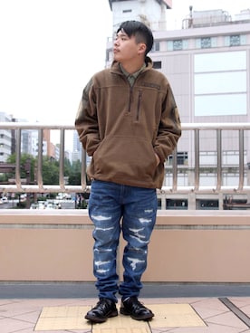 「AVIREX（アヴィレックス）のアイテム（その他トップス）」を使った、Syunさん（メンズ・165cm）の秋コーディネート