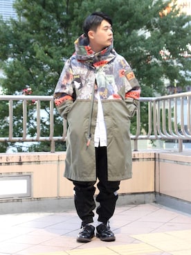 「ラフスタイル」｜「アイテム（モッズコート）」を使った、Syunさん（メンズ・165cm）の秋コーディネート