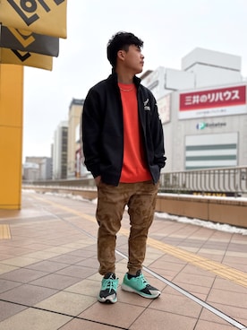 「スタッフセンバツ」｜「アイテム（ジャージ）」を使った、Syunさん（メンズ・165cm）の冬コーディネート