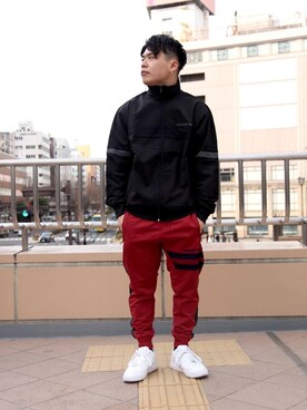 「スタッフセンバツ」｜「アイテム（ジャージ）」を使った、Syunさん（メンズ・165cm）の春コーディネート