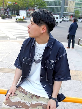 「AVIREX（アヴィレックス）のリラックス イージーパンツ/RELAX EASY PANTS/アヴィレックス/AVIREX（その他パンツ）」を使った、Syunさん（メンズ・165cm）の春コーディネート