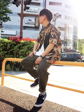 「AVIREX（アヴィレックス）のリラックス イージーパンツ/RELAX EASY PANTS/アヴィレックス/AVIREX（その他パンツ）」を使った、Syunさん（メンズ・165cm）の春コーディネート